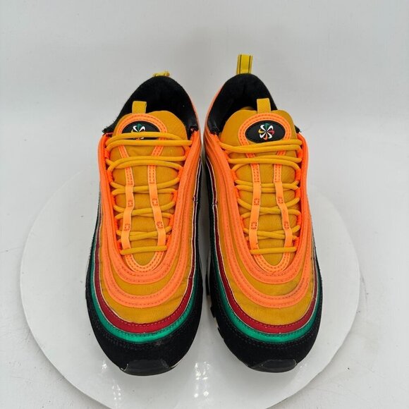 Nike Air Max 97 Men Size 9 CK9399-001 Orange Sunburst Wheel Logo Training Shoes - Picture 3 of 11